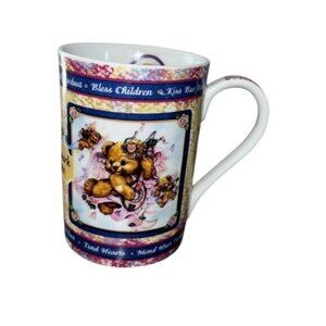 Vintage "Bless Children" Teddy Bear Mug 4" Ceramic
